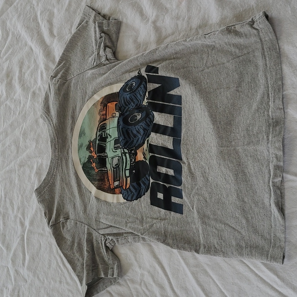 💥5/$25 Oshkosh B'gosh Boys Size 6 Gray Short Sleeve Shirt Top